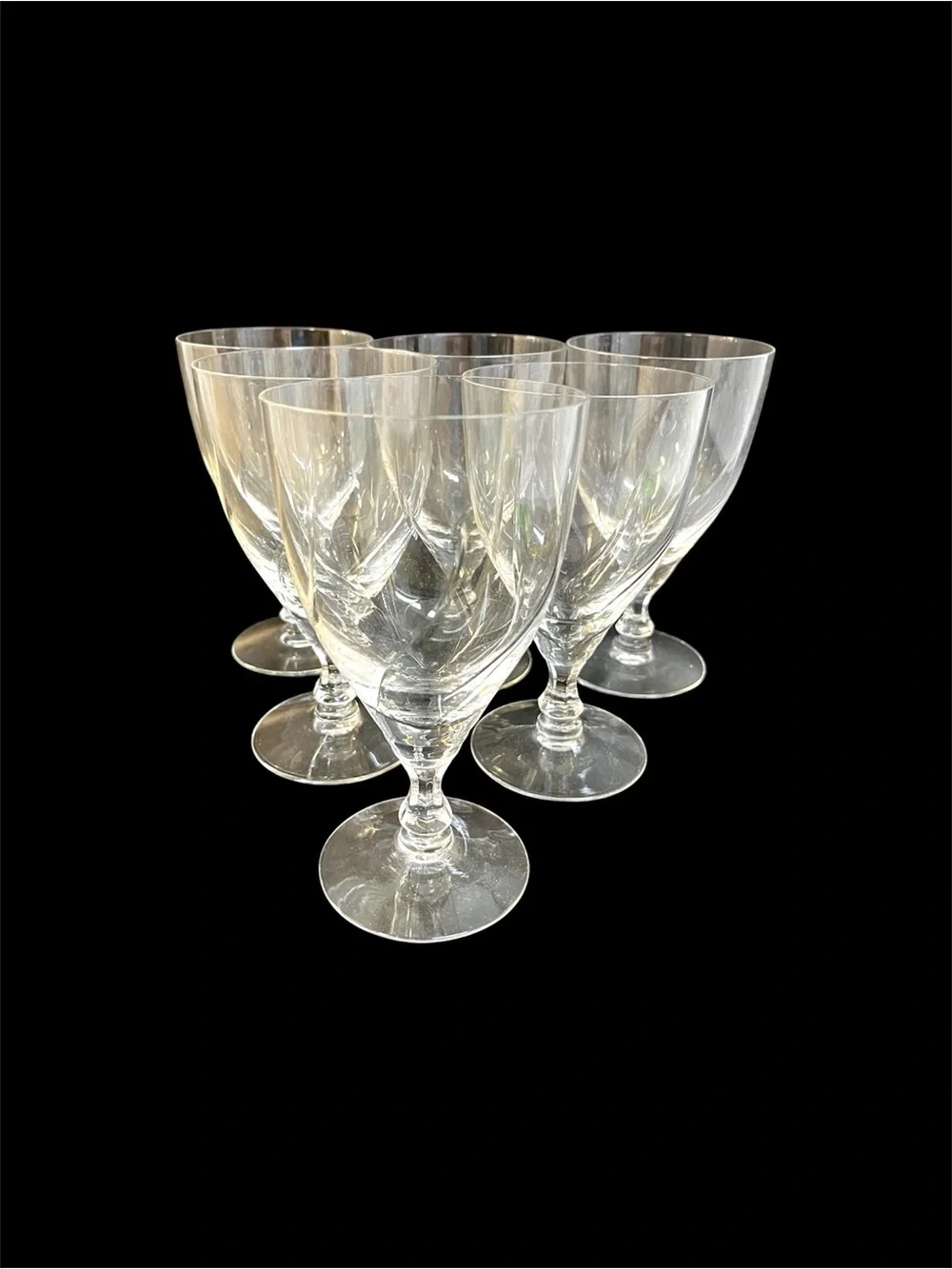 Vintage Set of 6 Fostoria Chapel Bells Iced Tea Glasses Crystal Stem 6099 6 5/8”